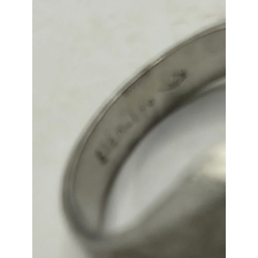 Men's 925 Sterling Silver and Onyx Letter ''f